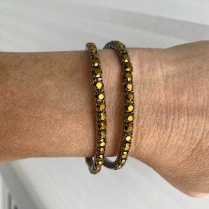Touchstone Crystal by Swarovski stretch bracelets (November - Amber / Citrine)